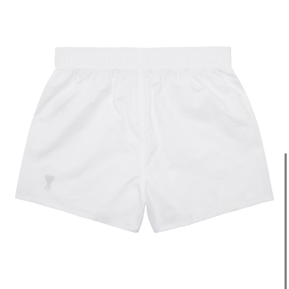 AMI PARIS White Boxer Shorts with Red Heart Logo - Picture 2 of 6